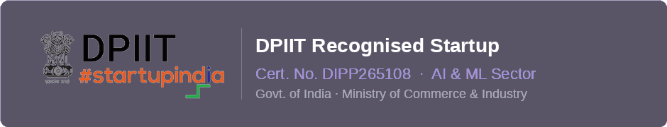 DPIIT Recognised Startup - Neotheta Private Limited - Cert No. DIPP265108