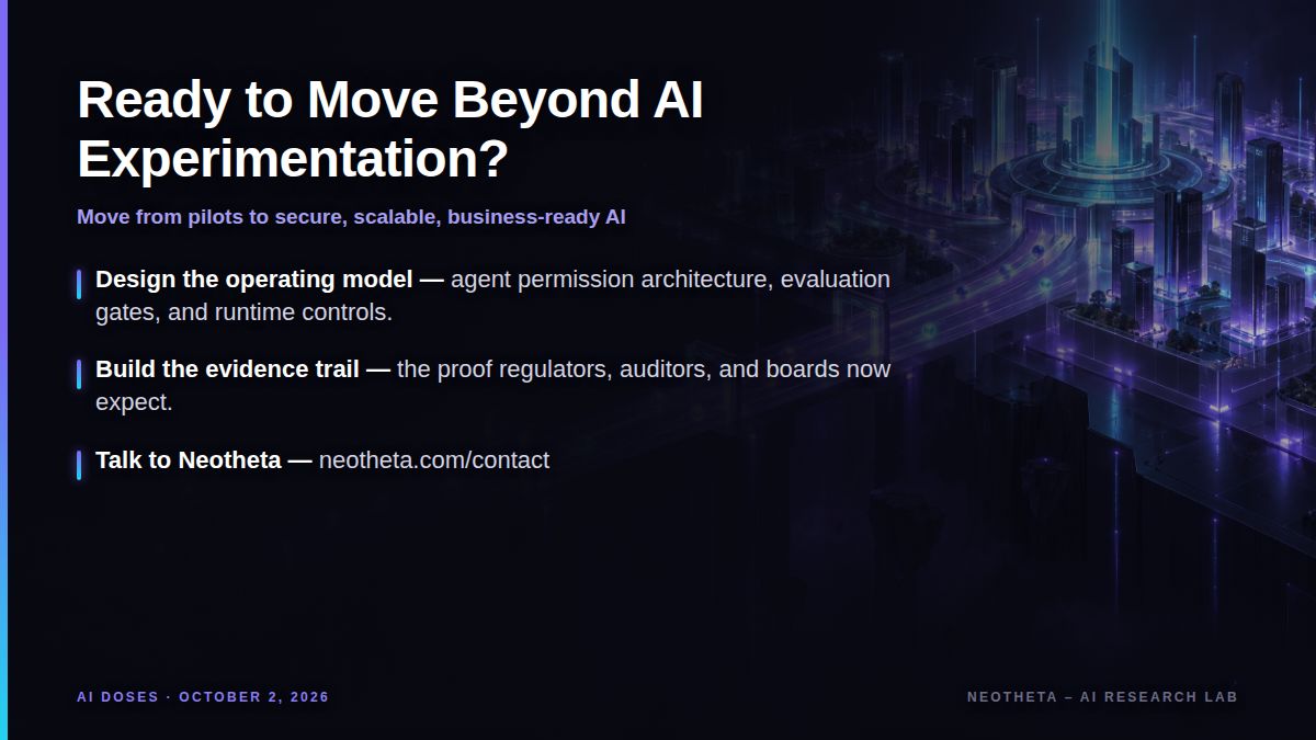 AI Doses Section 9 - Ready to Move Beyond AI Experimentation? October 2026